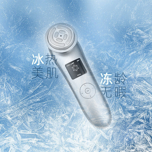 JMT-743690 Microcurrent Electroporation Beauty Device with Negative Ion and Radio Frequency - Portable Silver Instrument for Home Use