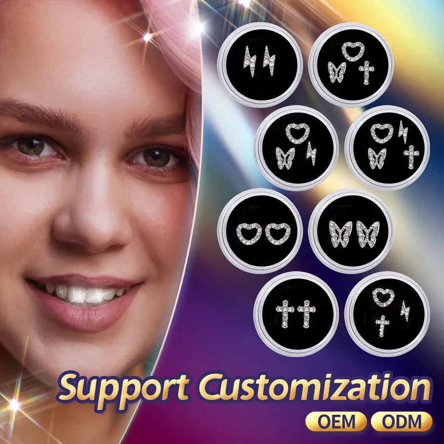 JMT-744074 Radiant Smile 18K Gold Tooth Gems Kit with Shimmering Colors and Shapes
