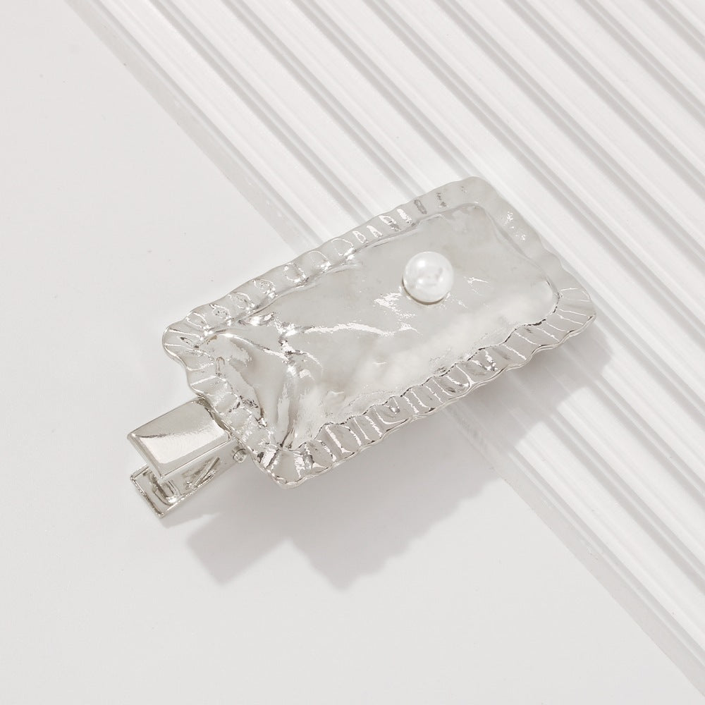 JMT-744074 Retro Square Duckbill Clip Hairpin - Creative Geometric Hair Accessory for Women