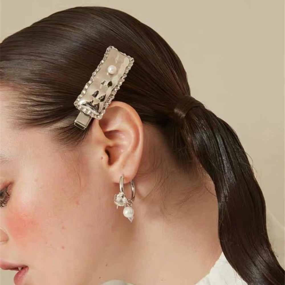 JMT-744074 Retro Square Duckbill Clip Hairpin - Creative Geometric Hair Accessory for Women