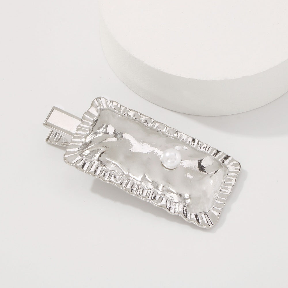 JMT-744074 Retro Square Duckbill Clip Hairpin - Creative Geometric Hair Accessory for Women