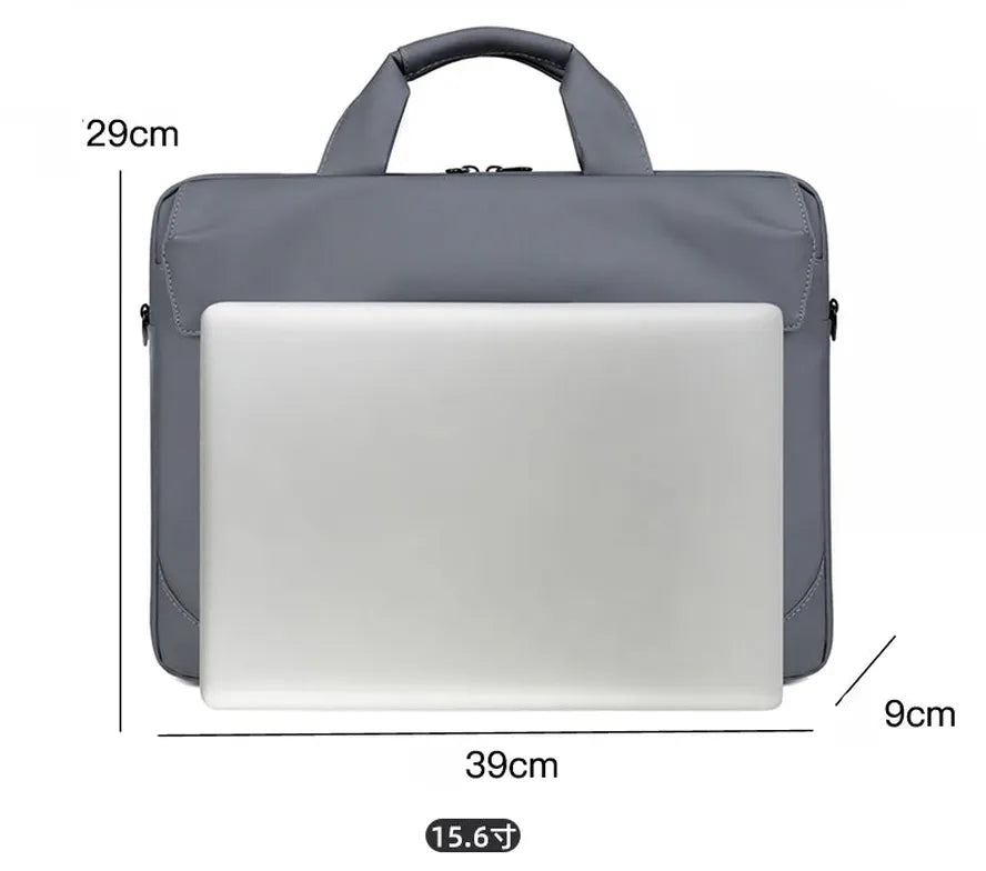 JMT-744202 Durable Waterproof PU Laptop Bag for 15.6 Inch Devices - Spacious Student Shoulder Briefcase