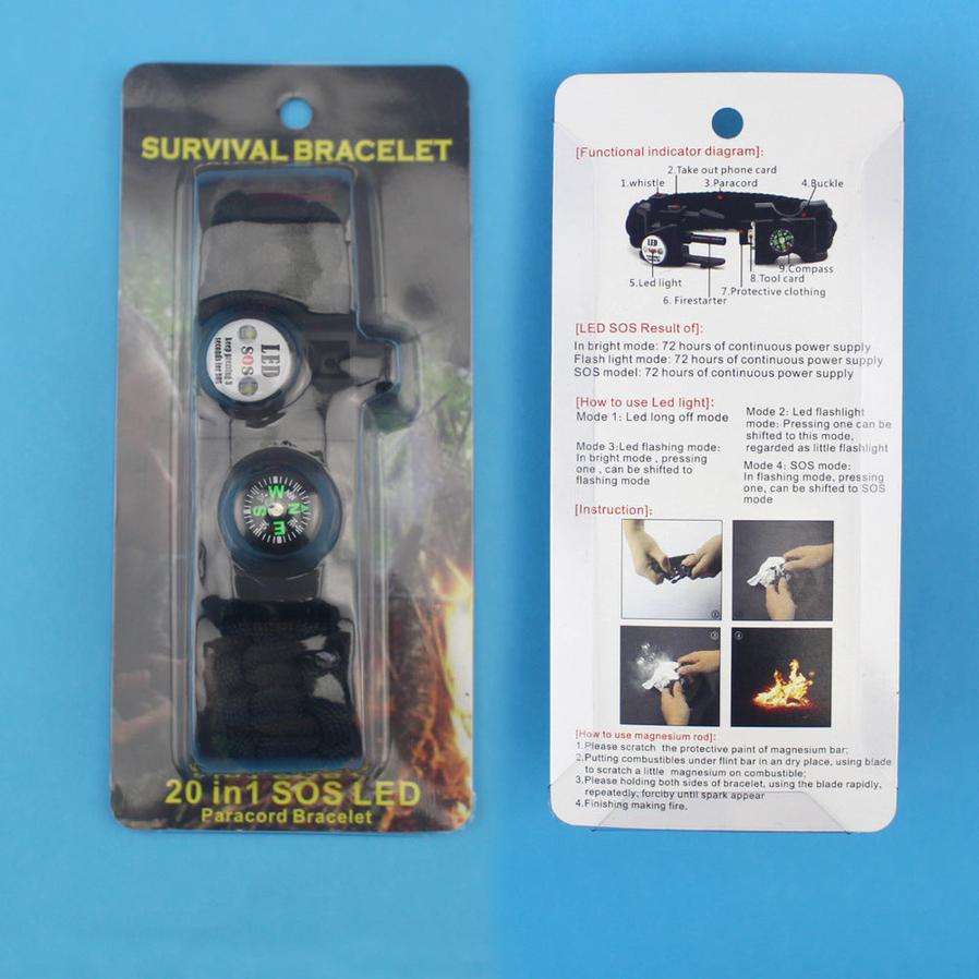 JMT-744586 Durable Adjustable Parachute Cord Survival Bracelet for Outdoor Adventures