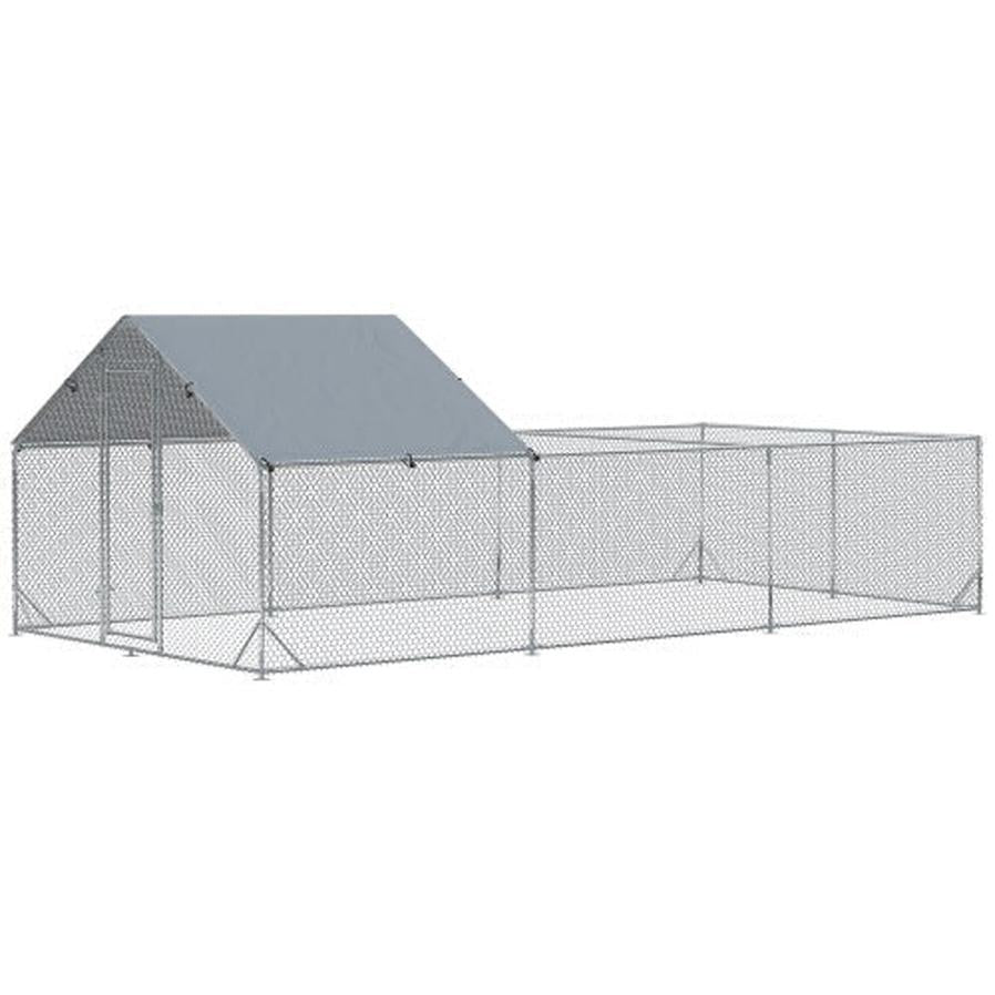 JMT-744714 Large Walk-In Metal Chicken Coop with Waterproof UV Cover – Spacious Outdoor Enclosure for Poultry and Small Animals, 19.7' x 9.8' x 6.4'
