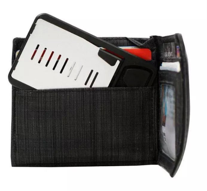 JMT-744714 Universal Black Card Phone Holder for Desktop Use - Adjustable Lazy Bracket, Compact Design 8.5CM x 5CM