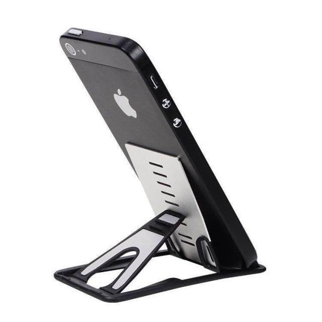 JMT-744714 Universal Black Card Phone Holder for Desktop Use - Adjustable Lazy Bracket, Compact Design 8.5CM x 5CM