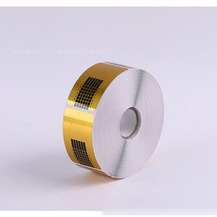 JMT-745162 Golden French Nail Form Tips - 50/100pcs Horseshoe & Rectangle Nail Extension Art Tools