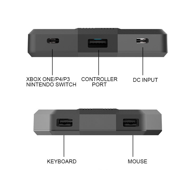JMT-745162 Universal Keyboard and Mouse Converter for Switch, PS4, Xbox One, PS3, and Xbox 360 - Black ABS Design