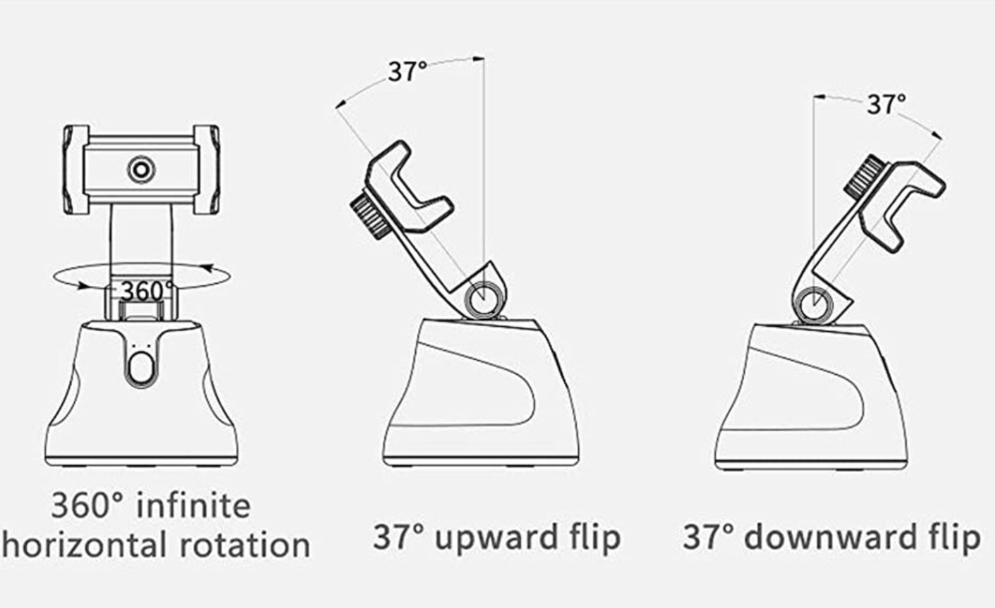 JMT-745866 360° Intelligent Follow-Up PTZ Camera Mount for Mobile Devices and Accessories
