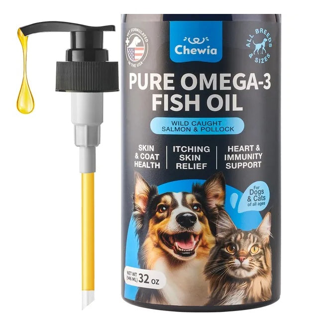 JMT-745930 Fish Oil Supplement for Dogs - 32 Oz - Supports Skin & Coat Health, Omega 3 Nutrition for All Breeds and Ages