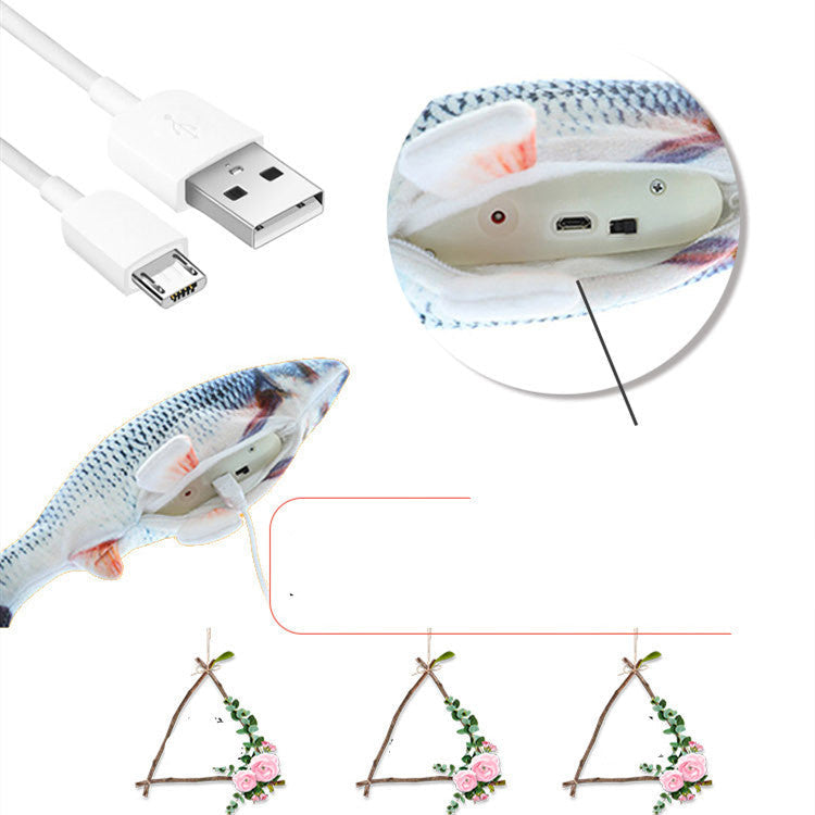 JMT-745994 Electric Bionic Fish Plush Cat Toy - Interactive Beating Motion for Cats