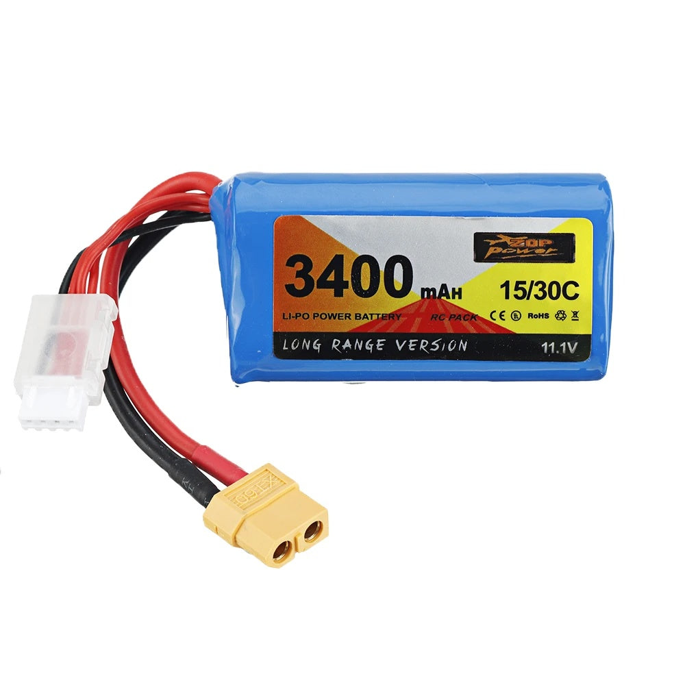 JMT-746186 Lithium Ion 3400mAh 11.1V Battery for XT60 FPV Racing Drones, 205g