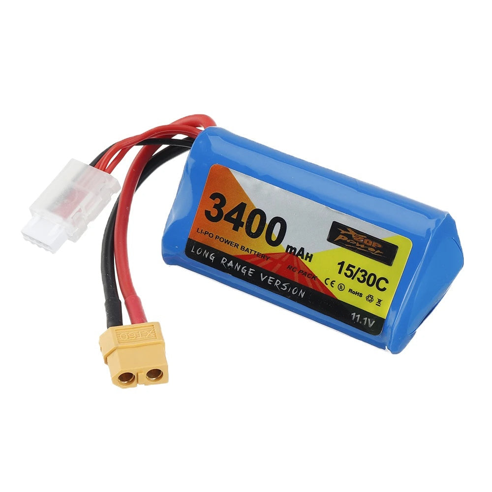 JMT-746186 Lithium Ion 3400mAh 11.1V Battery for XT60 FPV Racing Drones, 205g