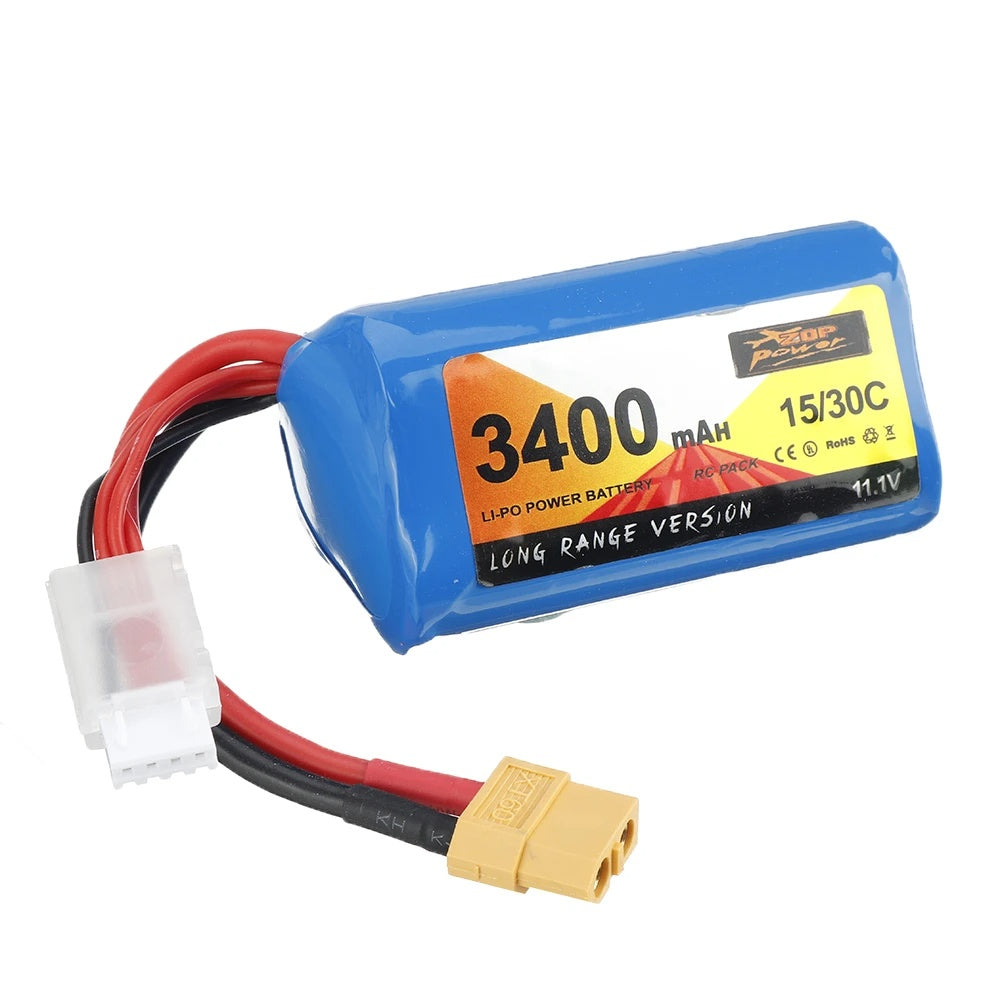 JMT-746186 Lithium Ion 3400mAh 11.1V Battery for XT60 FPV Racing Drones, 205g