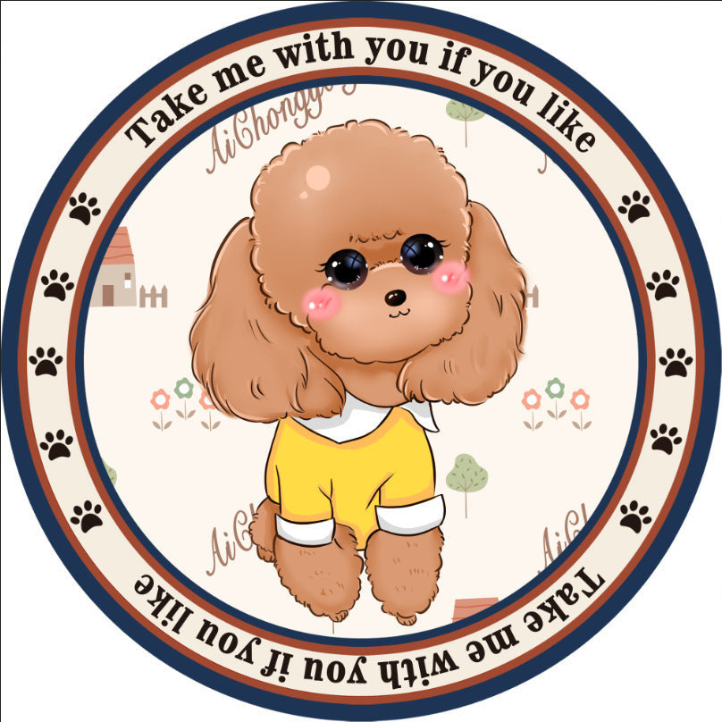 JMT-746314 Cartoon Dog Carpet for All Seasons - Non-Slip Round Pet Mat in Two Sizes