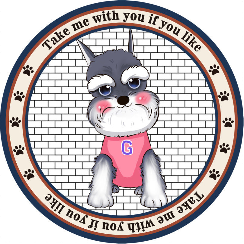 JMT-746314 Cartoon Dog Carpet for All Seasons - Non-Slip Round Pet Mat in Two Sizes