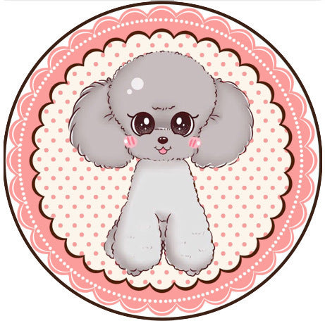 JMT-746314 Cartoon Dog Carpet for All Seasons - Non-Slip Round Pet Mat in Two Sizes