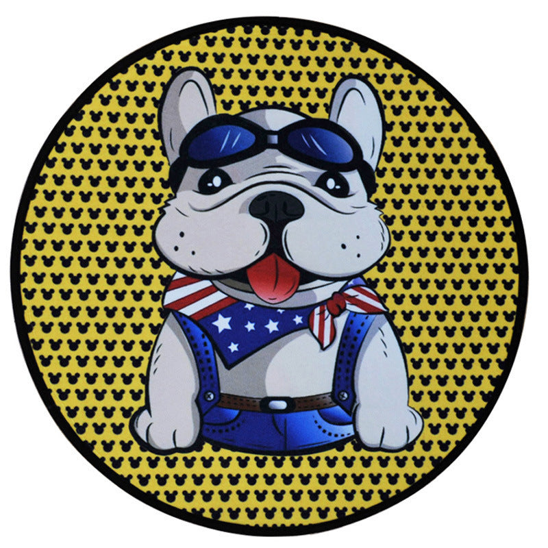 JMT-746314 Cartoon Dog Carpet for All Seasons - Non-Slip Round Pet Mat in Two Sizes