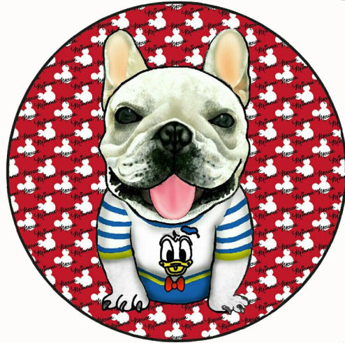 JMT-746314 Cartoon Dog Carpet for All Seasons - Non-Slip Round Pet Mat in Two Sizes