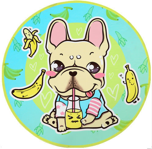 JMT-746314 Cartoon Dog Carpet for All Seasons - Non-Slip Round Pet Mat in Two Sizes