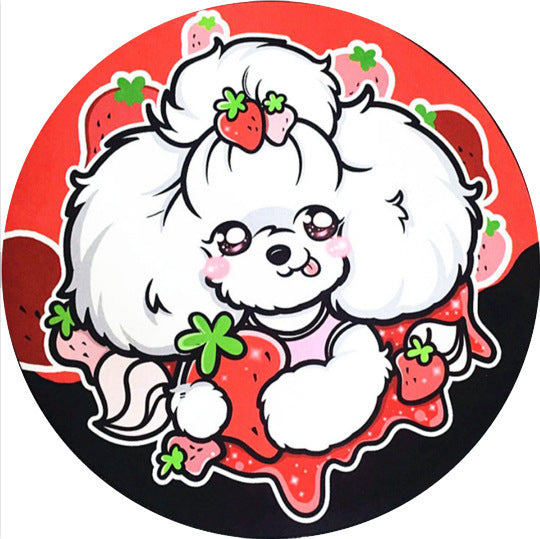 JMT-746314 Cartoon Dog Carpet for All Seasons - Non-Slip Round Pet Mat in Two Sizes