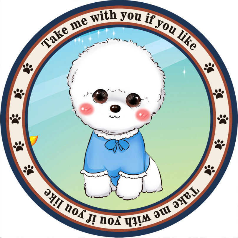 JMT-746314 Cartoon Dog Carpet for All Seasons - Non-Slip Round Pet Mat in Two Sizes