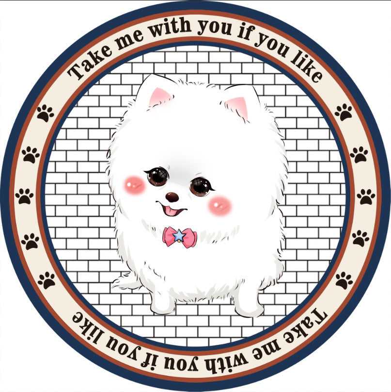 JMT-746314 Cartoon Dog Carpet for All Seasons - Non-Slip Round Pet Mat in Two Sizes