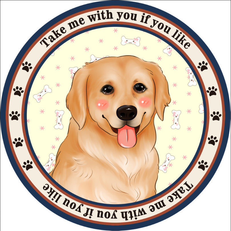 JMT-746314 Cartoon Dog Carpet for All Seasons - Non-Slip Round Pet Mat in Two Sizes