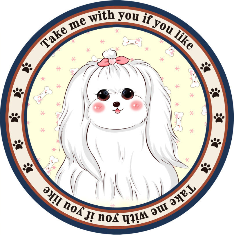 JMT-746314 Cartoon Dog Carpet for All Seasons - Non-Slip Round Pet Mat in Two Sizes