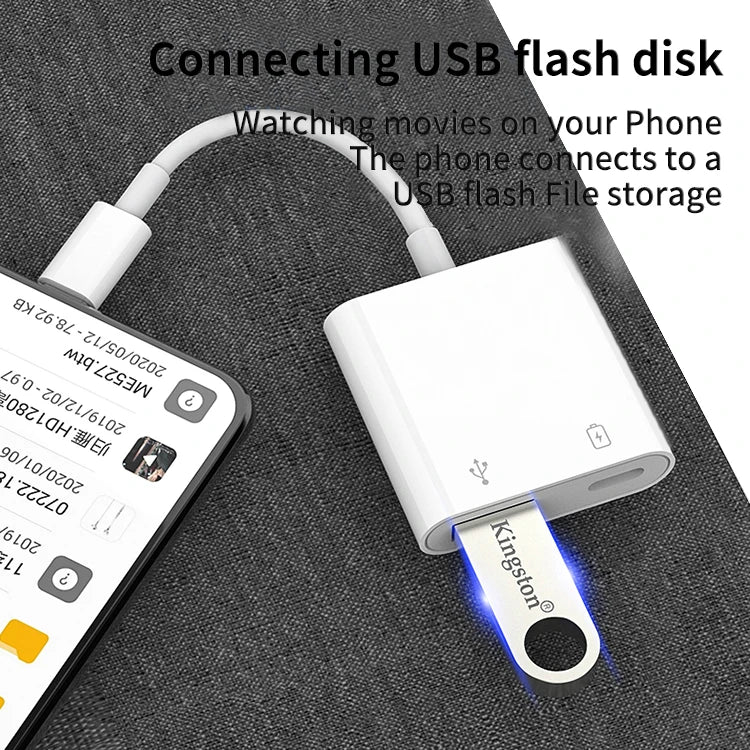 JMT-746506 2 in 1 USB C OTG Adapter with 18W PD/QC Charging Splitter for iPad and Android Devices