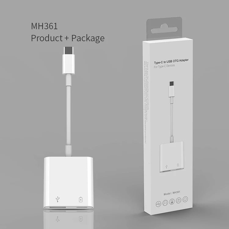 JMT-746506 2 in 1 USB C OTG Adapter with 18W PD/QC Charging Splitter for iPad and Android Devices