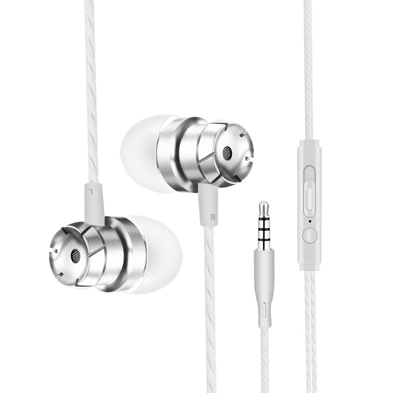 JMT-746506 Metal Wired In-Ear Headphones with Microphone and 3.5mm Straight Plug