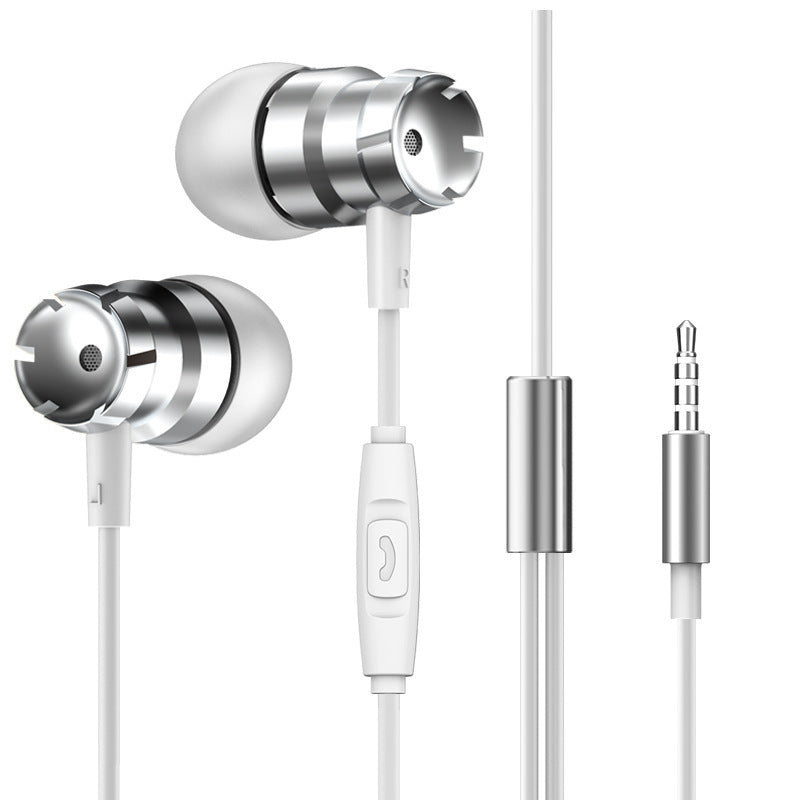 JMT-746506 Metal Wired In-Ear Headphones with Microphone and 3.5mm Straight Plug