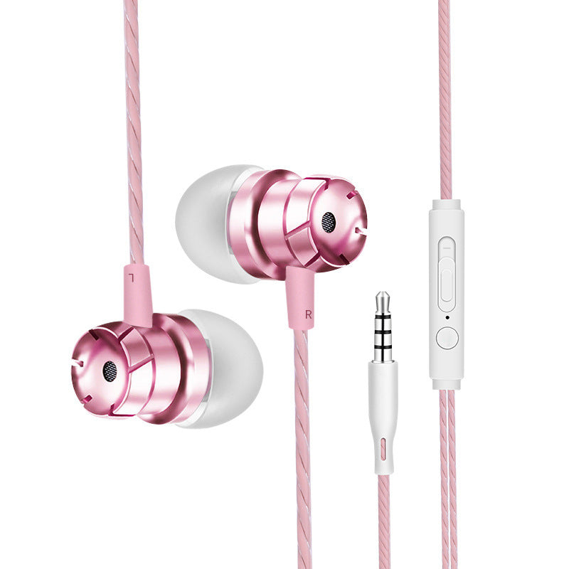 JMT-746506 Metal Wired In-Ear Headphones with Microphone and 3.5mm Straight Plug
