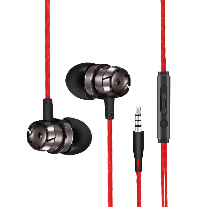 JMT-746506 Metal Wired In-Ear Headphones with Microphone and 3.5mm Straight Plug