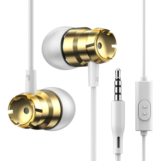 JMT-746506 Metal Wired In-Ear Headphones with Microphone and 3.5mm Straight Plug