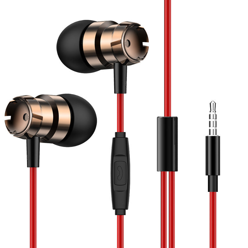 JMT-746506 Metal Wired In-Ear Headphones with Microphone and 3.5mm Straight Plug