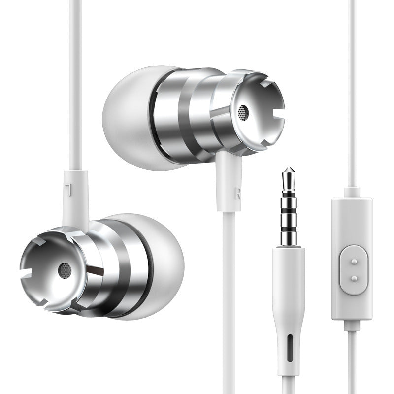 JMT-746506 Metal Wired In-Ear Headphones with Microphone and 3.5mm Straight Plug