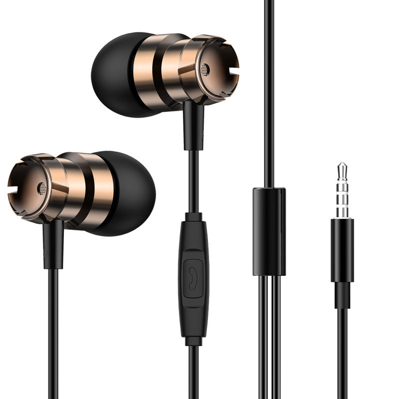 JMT-746506 Metal Wired In-Ear Headphones with Microphone and 3.5mm Straight Plug
