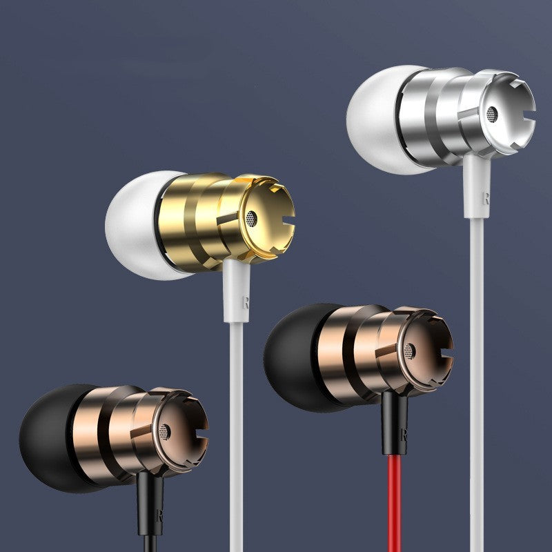 JMT-746506 Metal Wired In-Ear Headphones with Microphone and 3.5mm Straight Plug