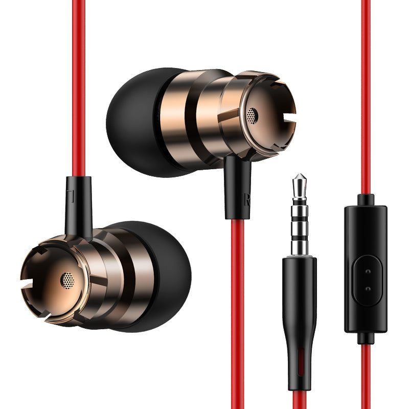 JMT-746506 Metal Wired In-Ear Headphones with Microphone and 3.5mm Straight Plug