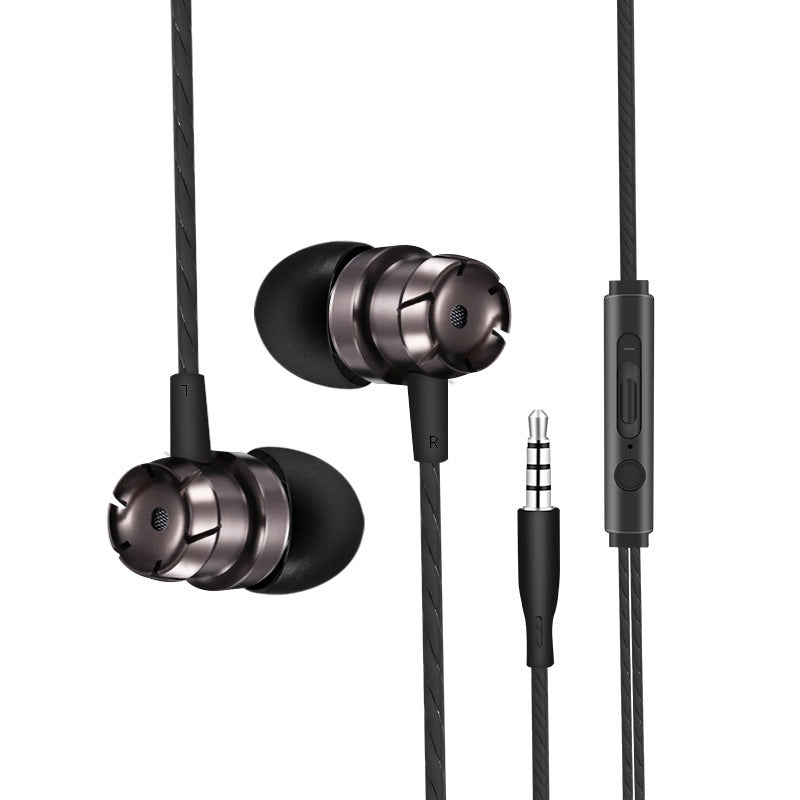 JMT-746506 Metal Wired In-Ear Headphones with Microphone and 3.5mm Straight Plug