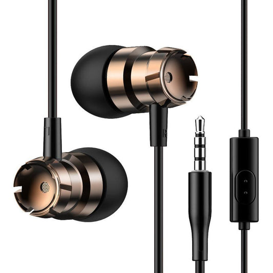 JMT-746506 Metal Wired In-Ear Headphones with Microphone and 3.5mm Straight Plug
