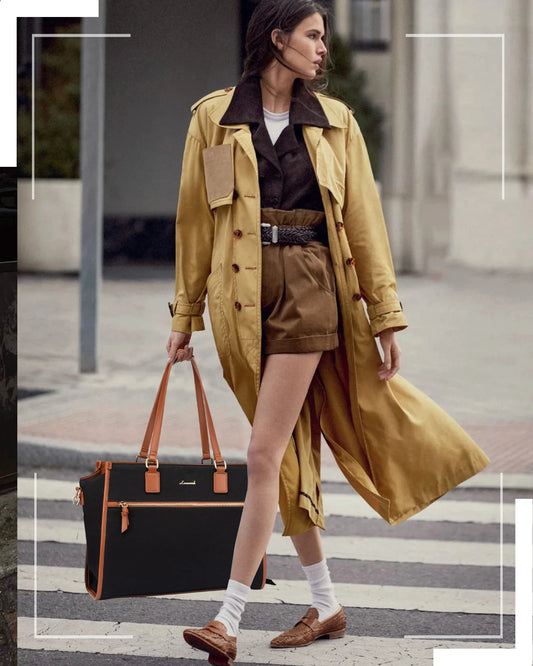 JMT-746826 Fashionable Leather Tote Bags Set for 15.6 Inch Laptops - Ideal for Office, Business, and Travel