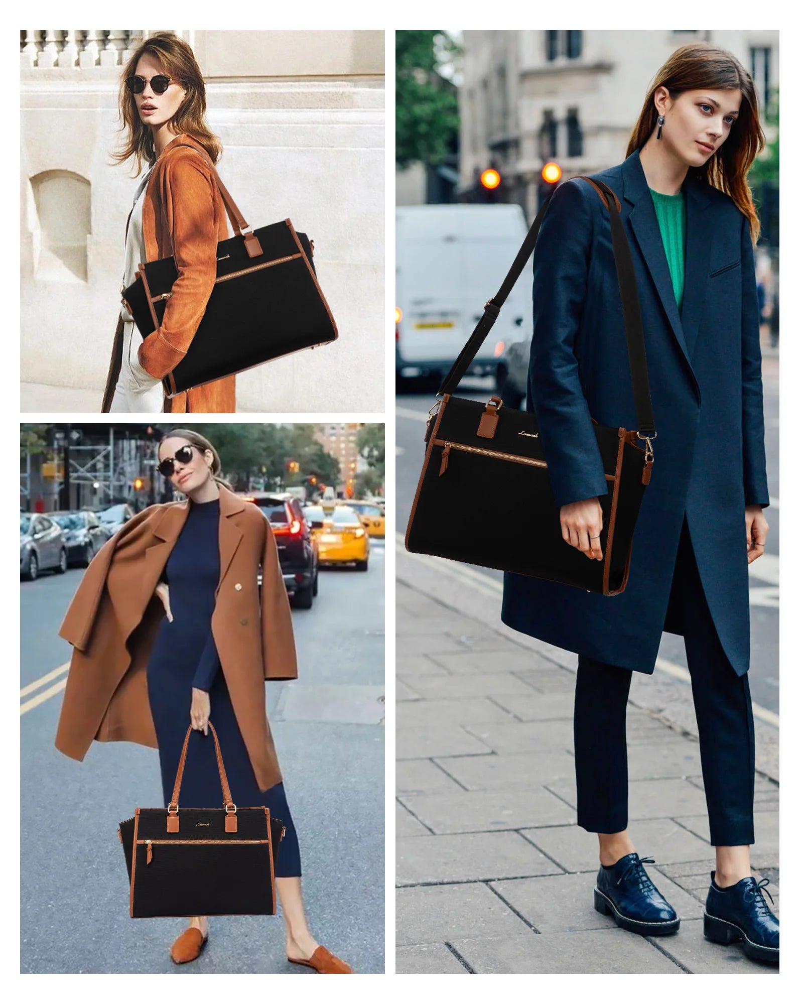 JMT-746826 Fashionable Leather Tote Bags Set for 15.6 Inch Laptops - Ideal for Office, Business, and Travel