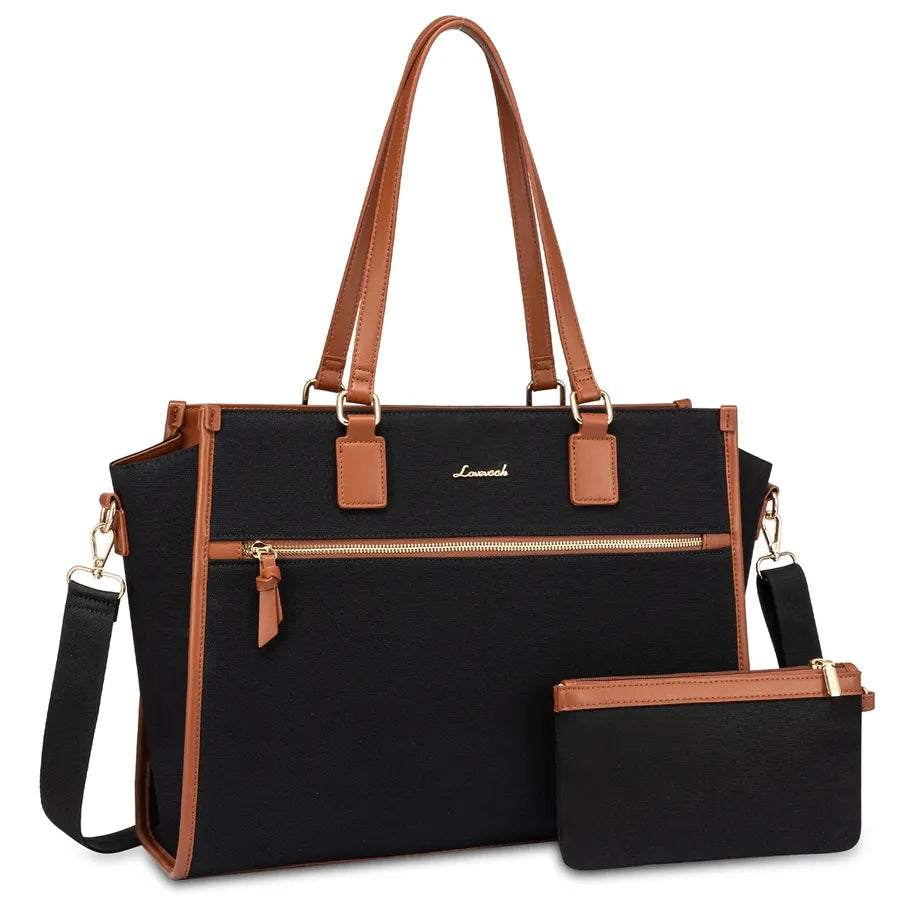 JMT-746826 Fashionable Leather Tote Bags Set for 15.6 Inch Laptops - Ideal for Office, Business, and Travel