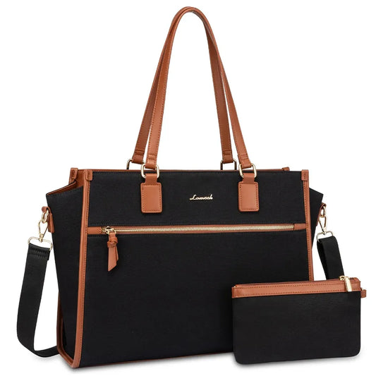 JMT-746826 Fashionable Leather Tote Bags Set for 15.6 Inch Laptops - Ideal for Office, Business, and Travel