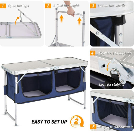 JMT-746890 4ft Portable Folding Outdoor Table for Camping and Events