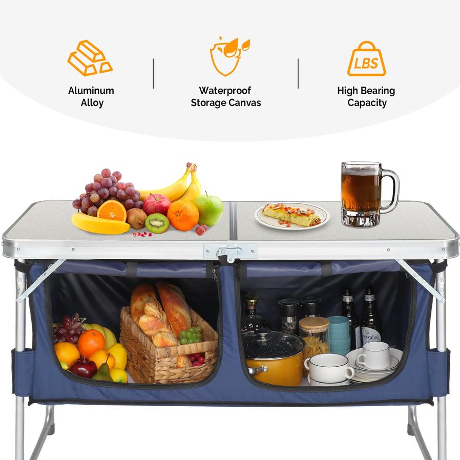 JMT-746890 4ft Portable Folding Outdoor Table for Camping and Events