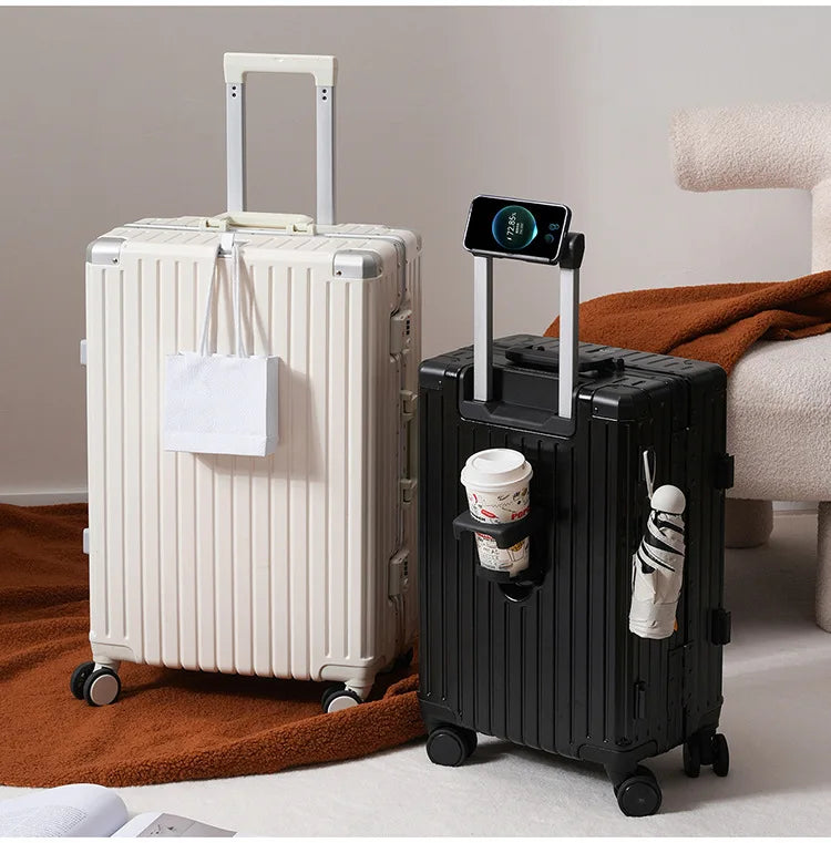 JMT-746890 Custom Logo Hard Shell Carry-On Luggage Set - 20 and 24 Inch with Smooth Rolling Wheels and Zipper Closure